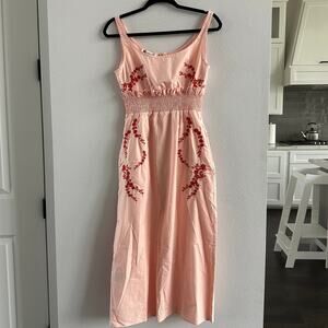 FANM MON BAHAR MIDI DRESS Marassa Collection Peach Size Small